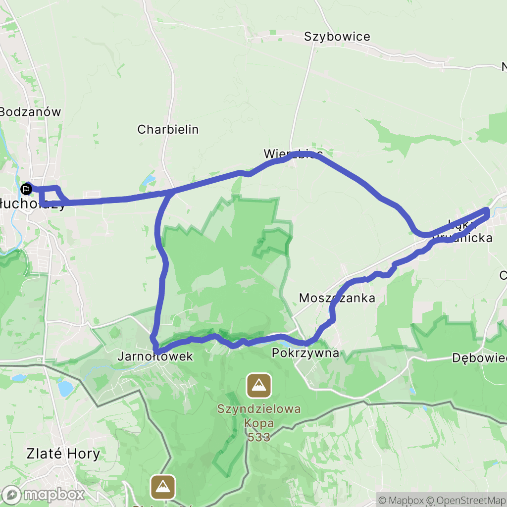 Głuchołazy: mapa trasy - Poland