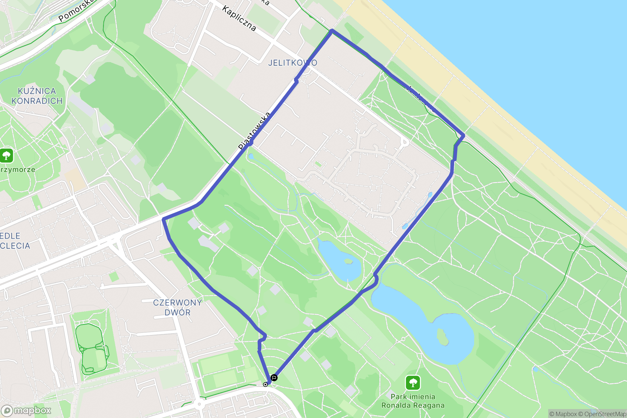 Gdańsk: mapa trasy - Poland