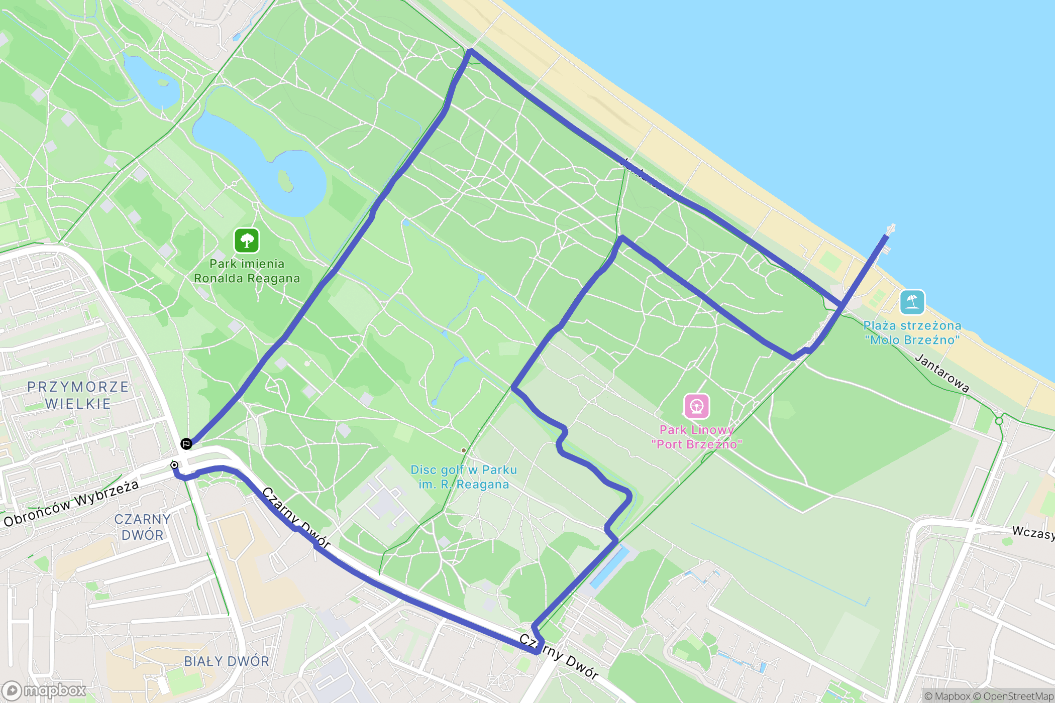 Gdańsk: mapa trasy - Poland