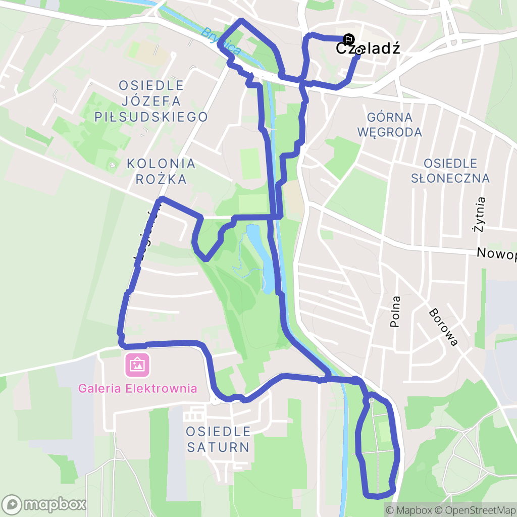 Czeladź: mapa trasy - Poland