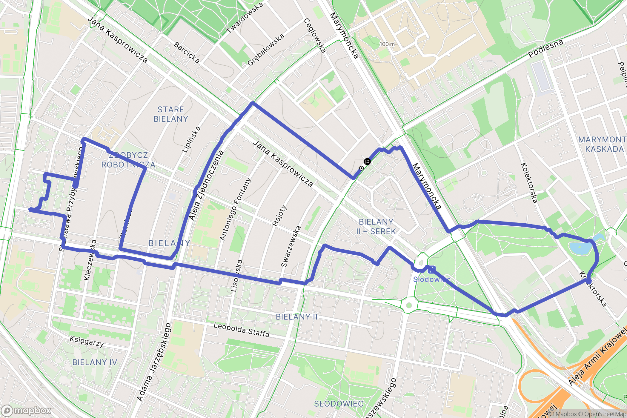 Warszawa: mapa trasy - Poland