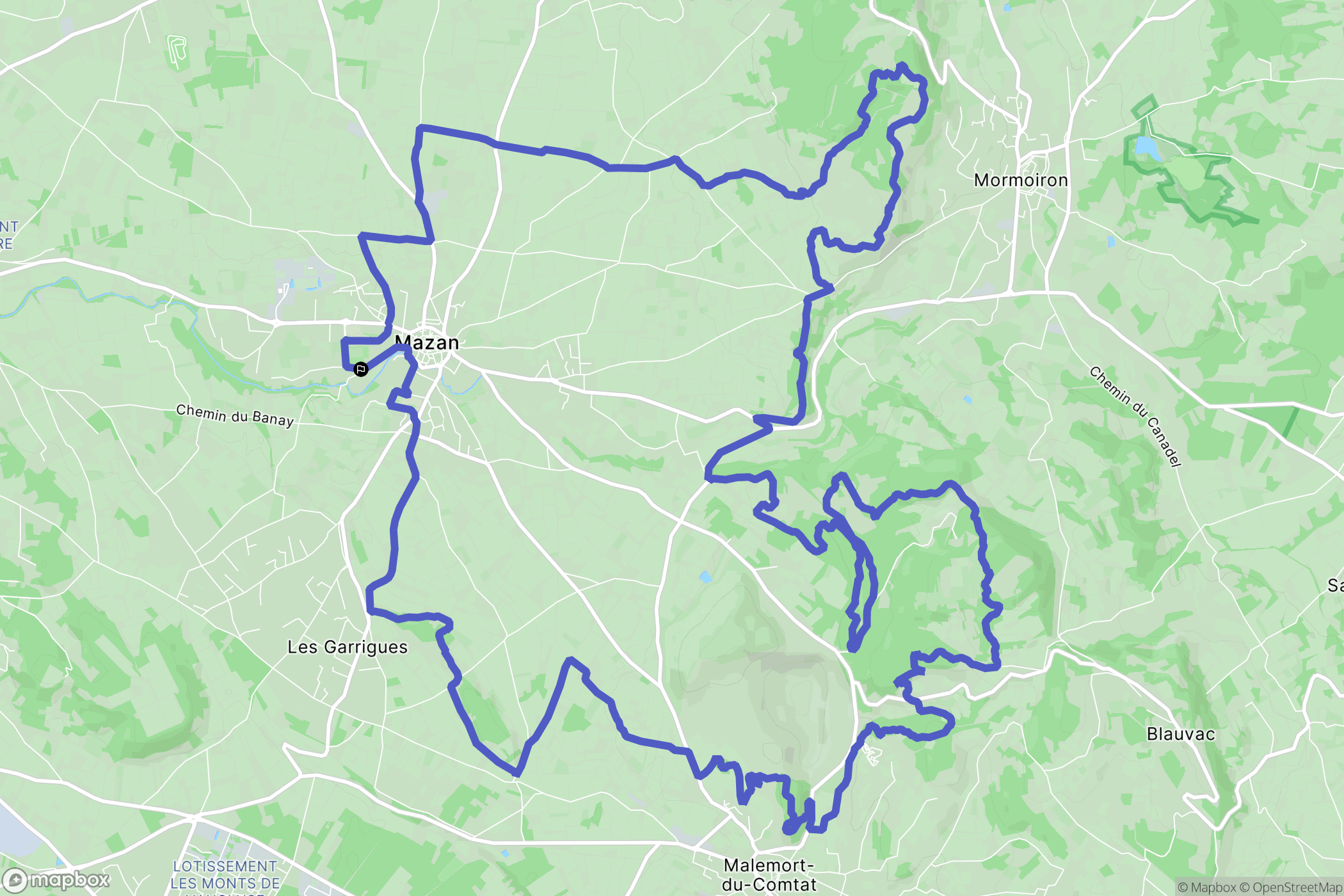 Mazan : carte du parcours de randonnée - France