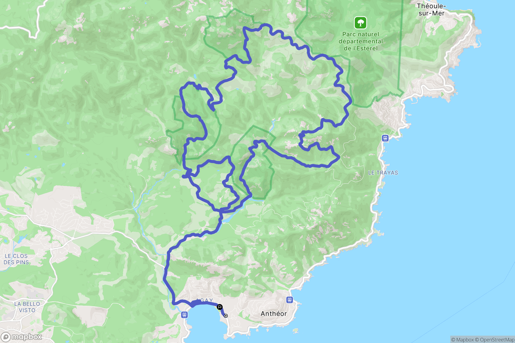Saint-Raphaël : carte du parcours de randonnée - France