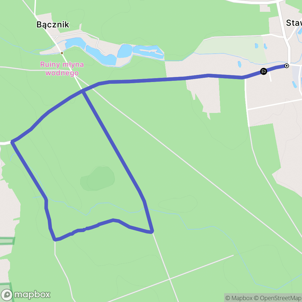 Stawno: mapa trasy - Poland