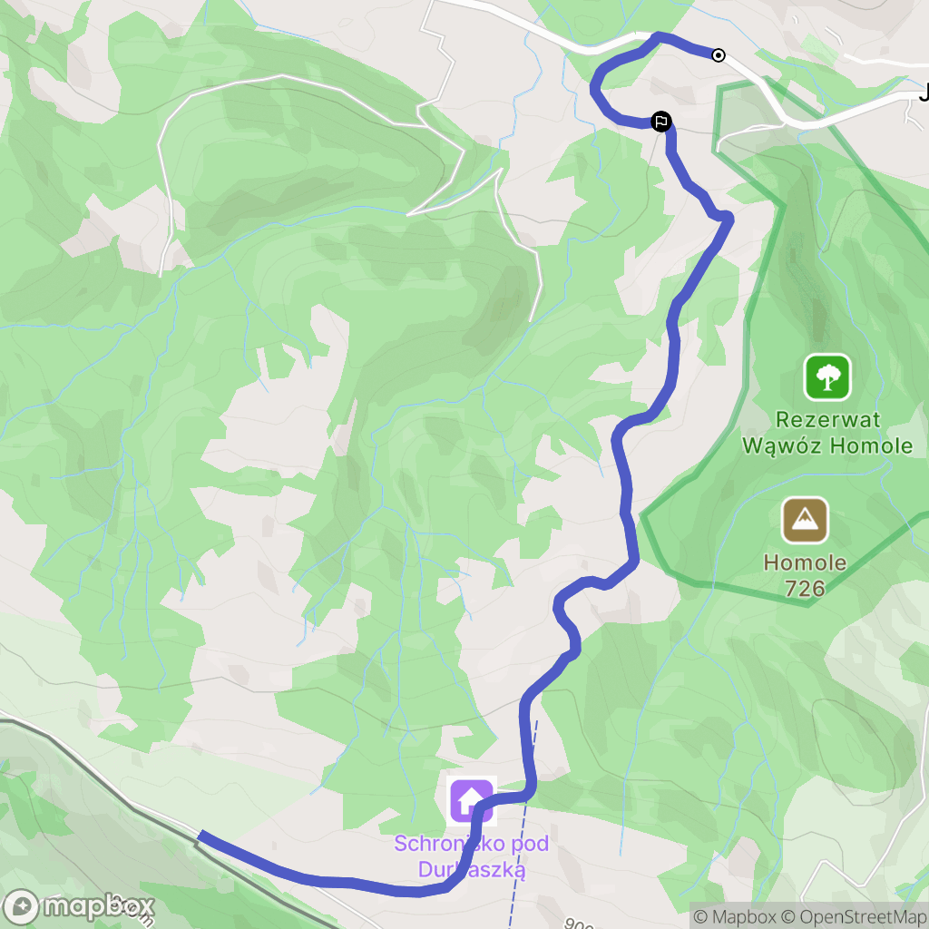 Jaworki: mapa trasy - Poland