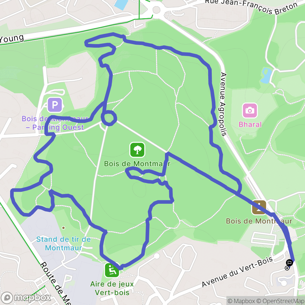 Montpellier : carte du parcours de randonnée - France