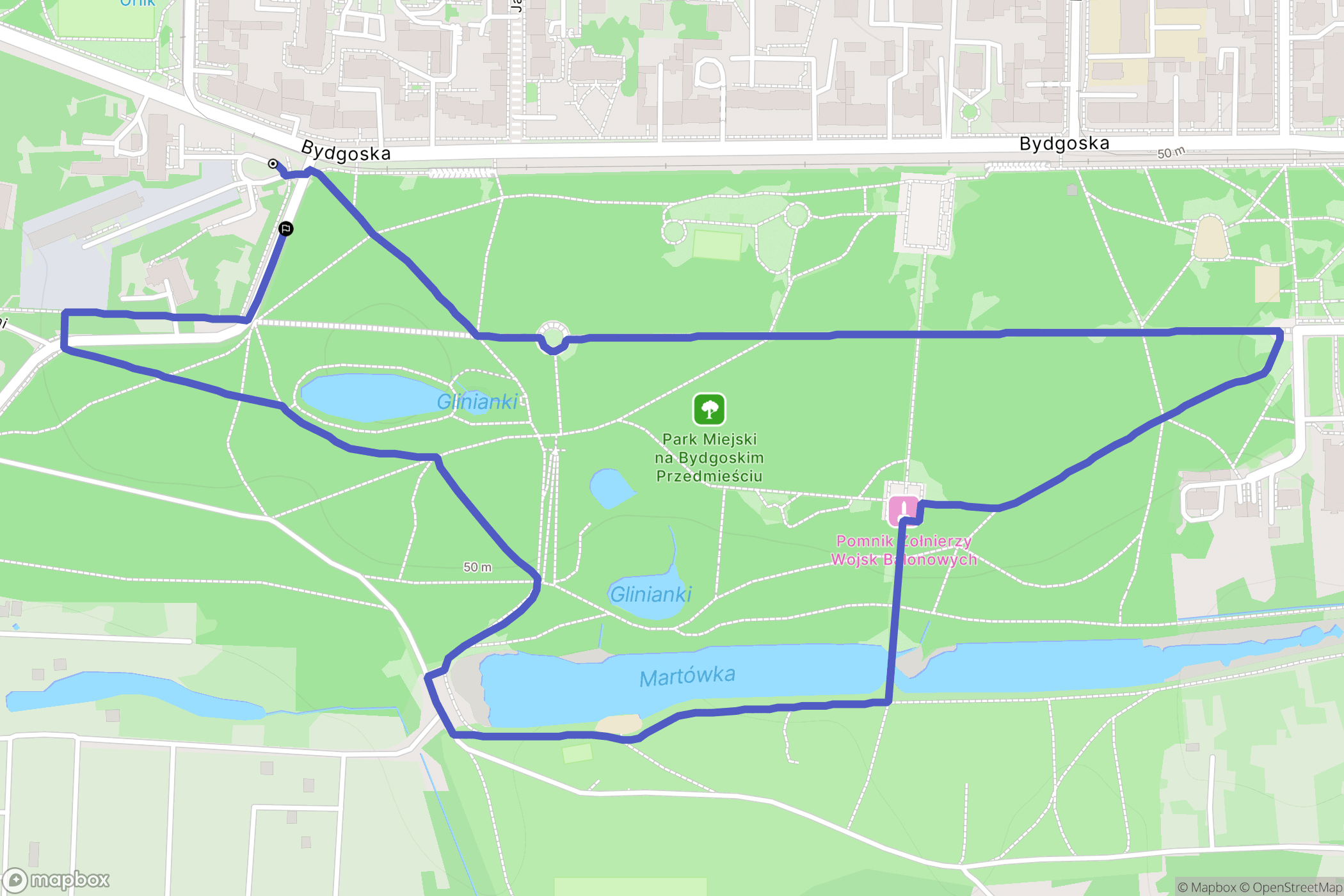 Toruń: mapa trasy - Poland