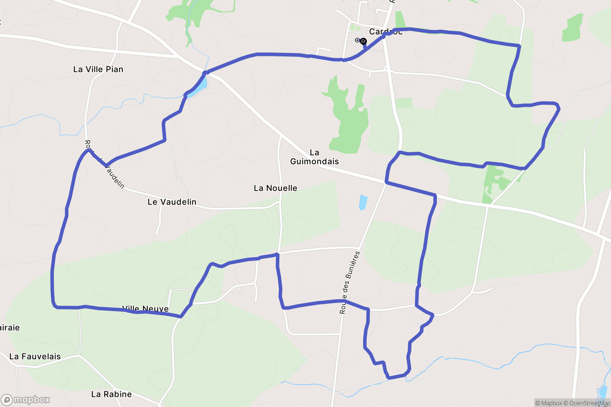 Cardroc : carte du parcours de randonnée - France