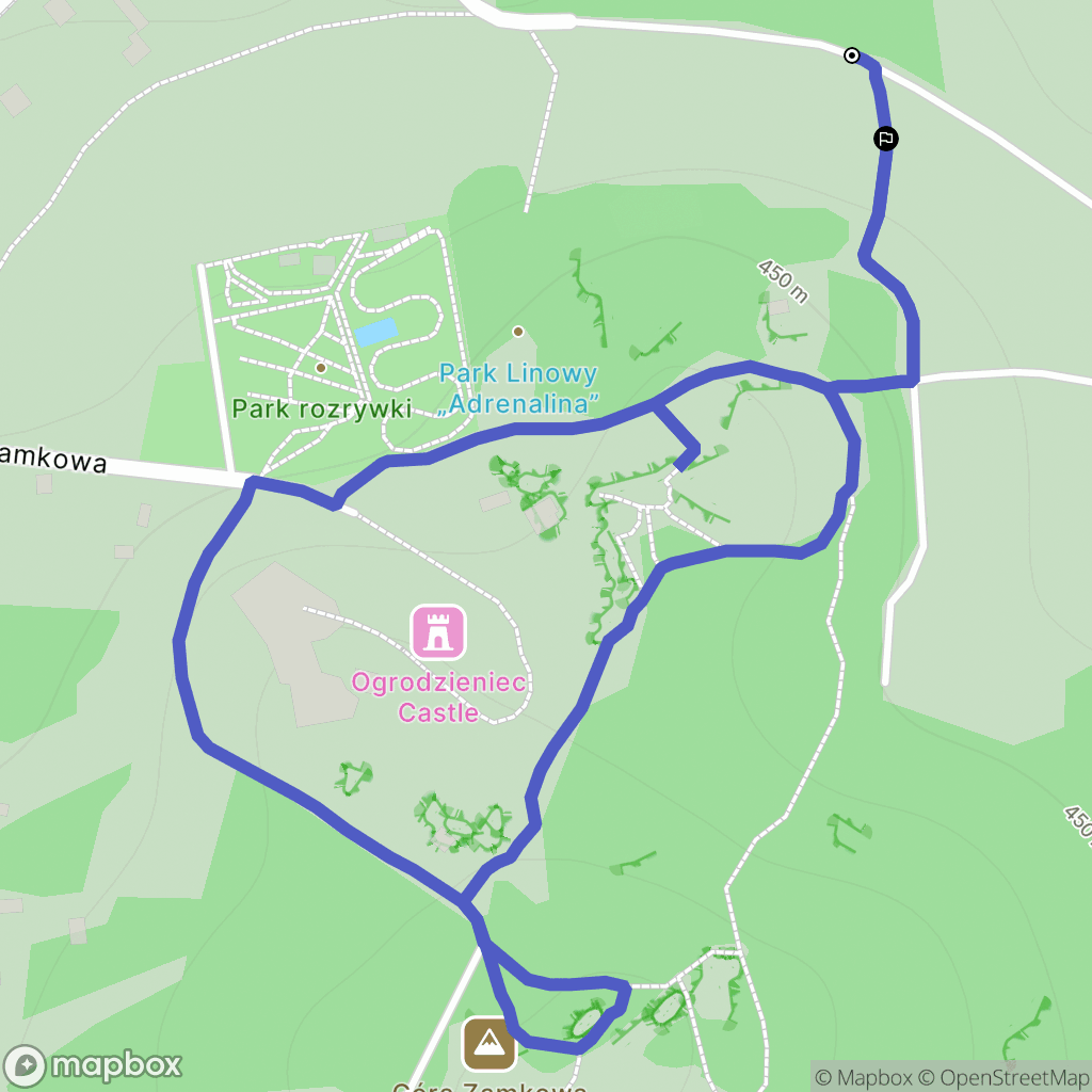 Podzamcze: mapa trasy - Poland