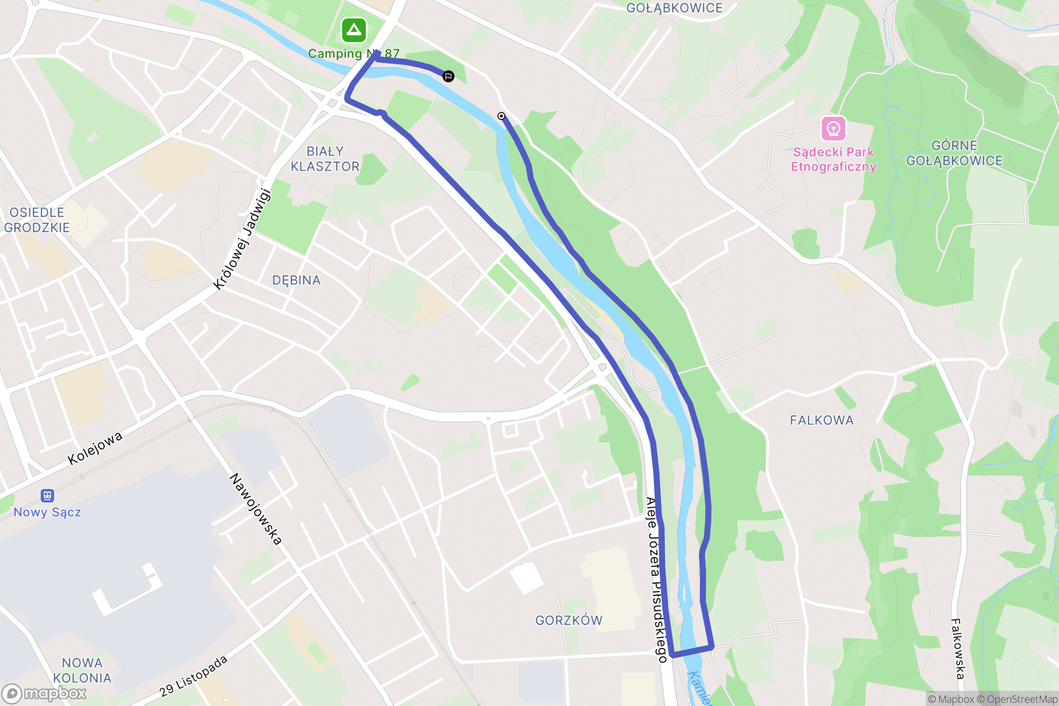 Nowy Sącz: mapa trasy - Poland