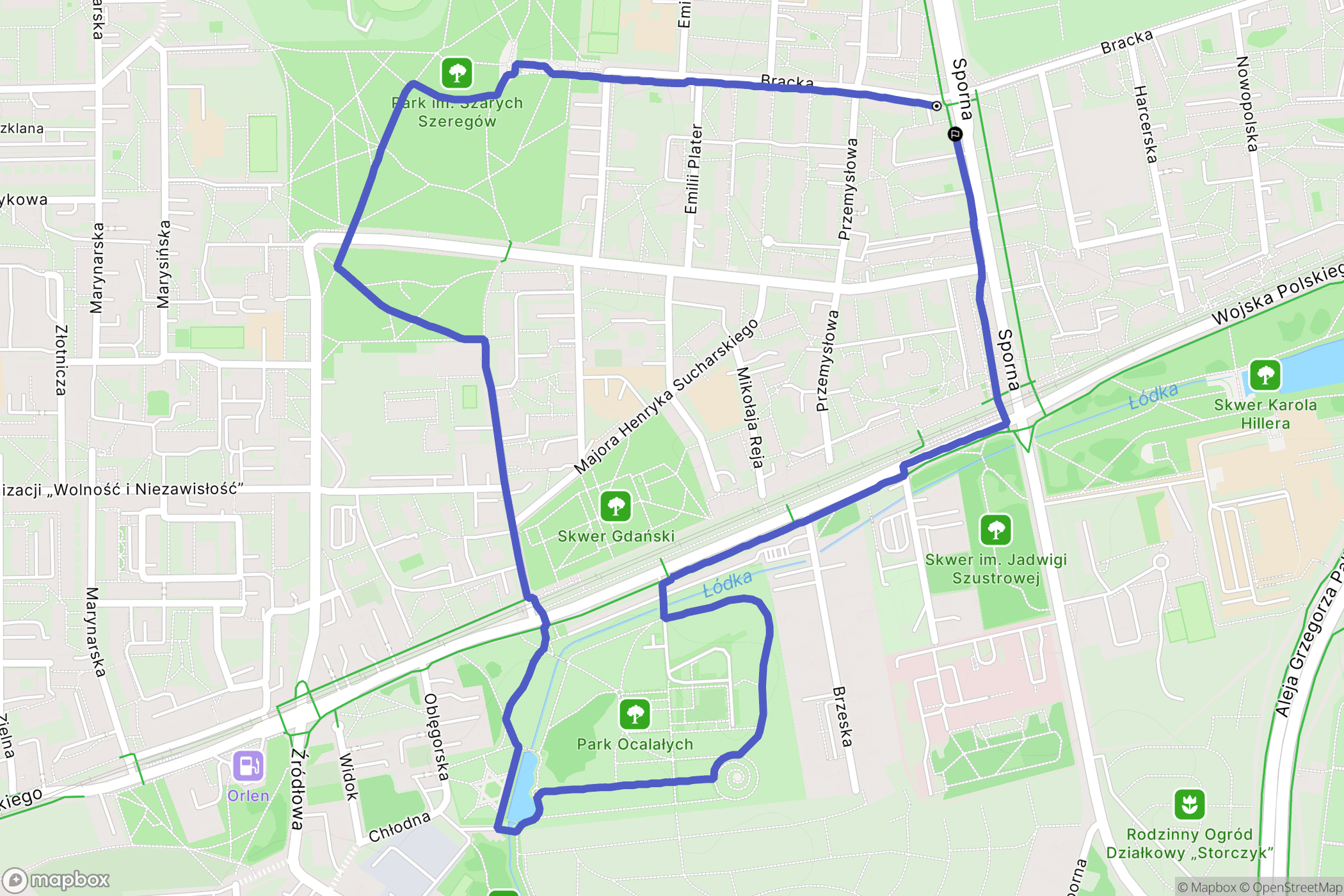 Łódź: mapa trasy - Poland