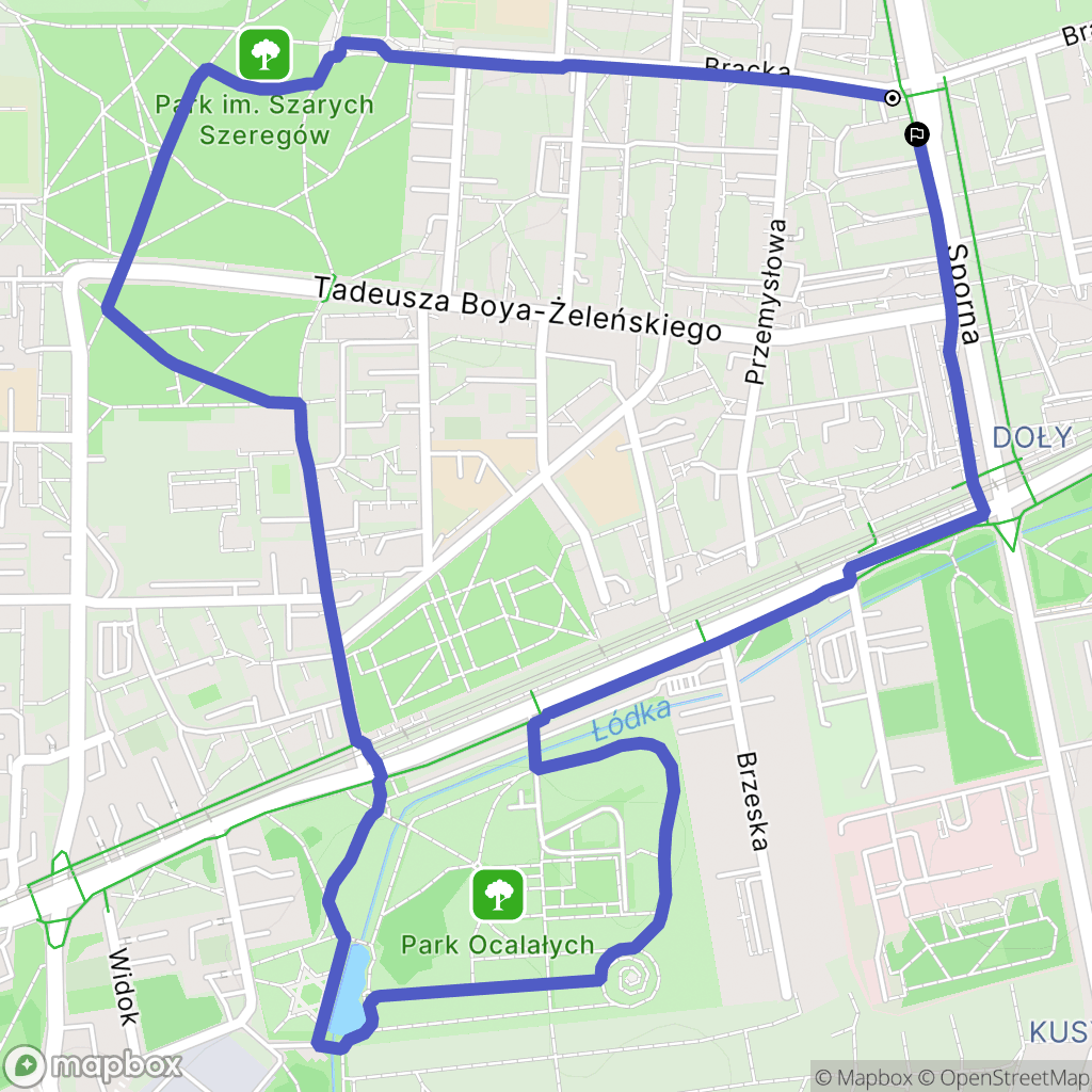 Łódź: mapa trasy - Poland