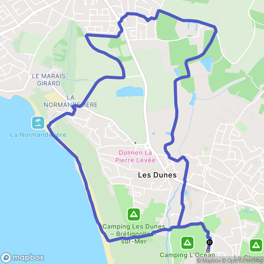 Brem-sur-Mer : carte du parcours de randonnée - France