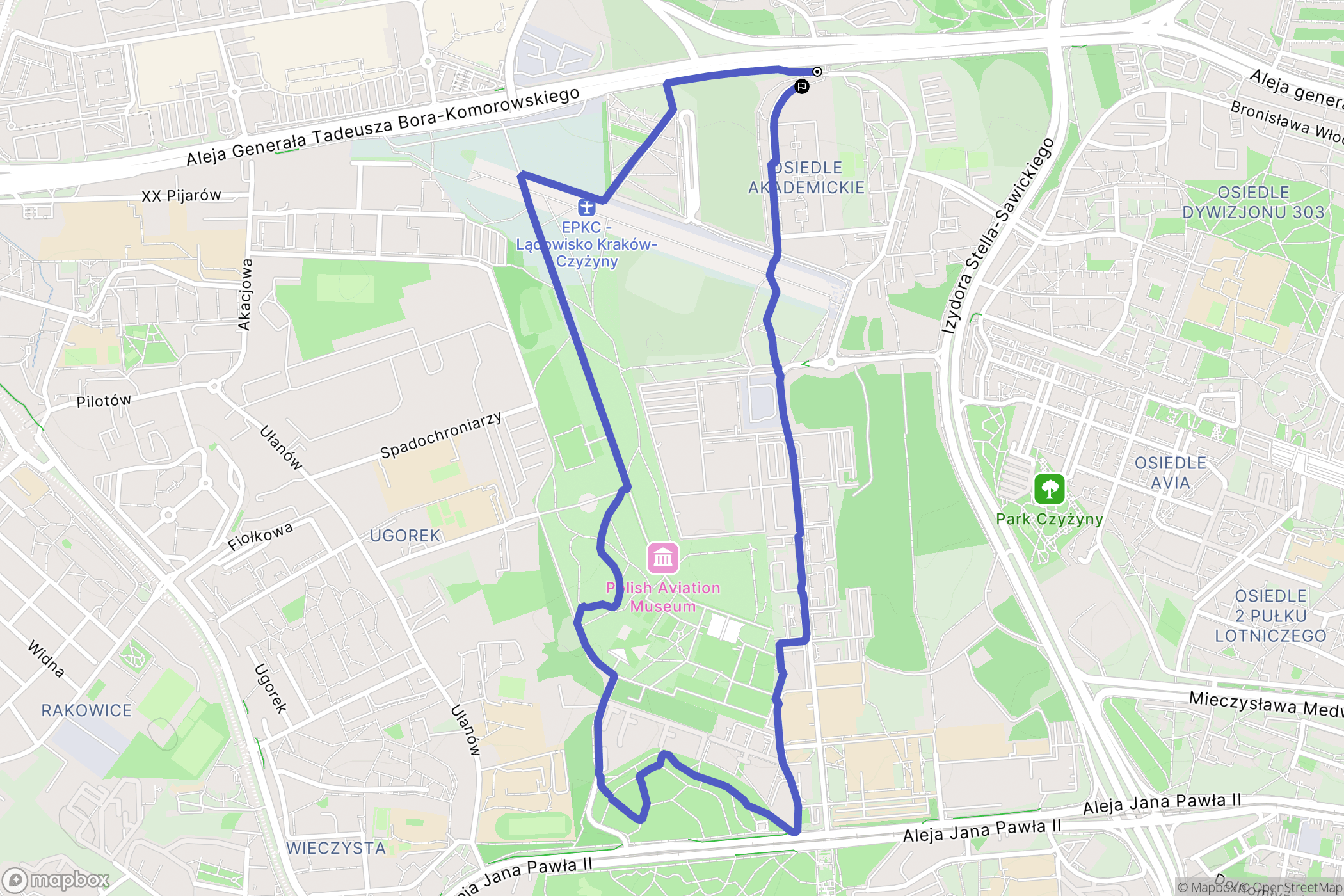 Kraków: mapa trasy - Poland