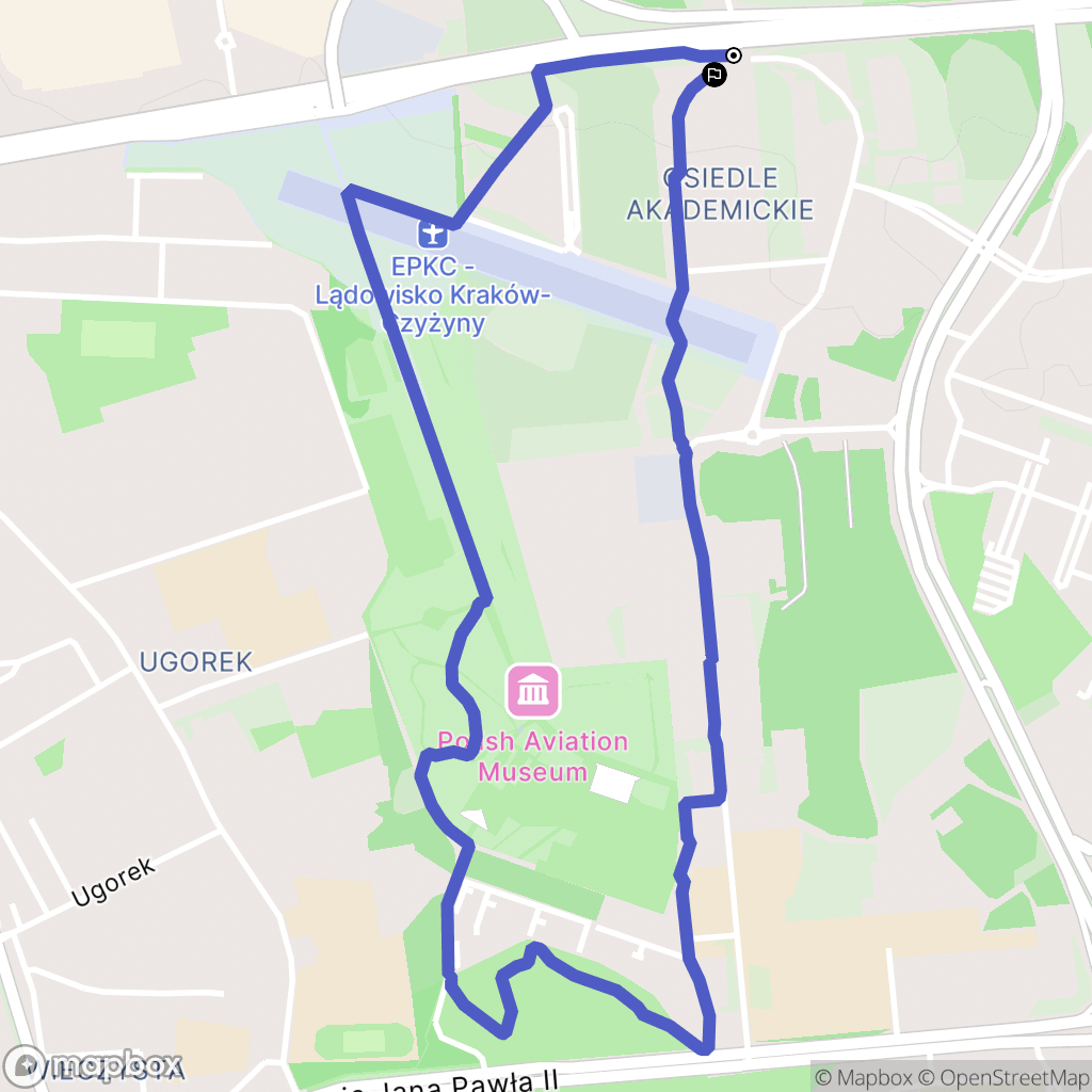 Kraków: mapa trasy - Poland