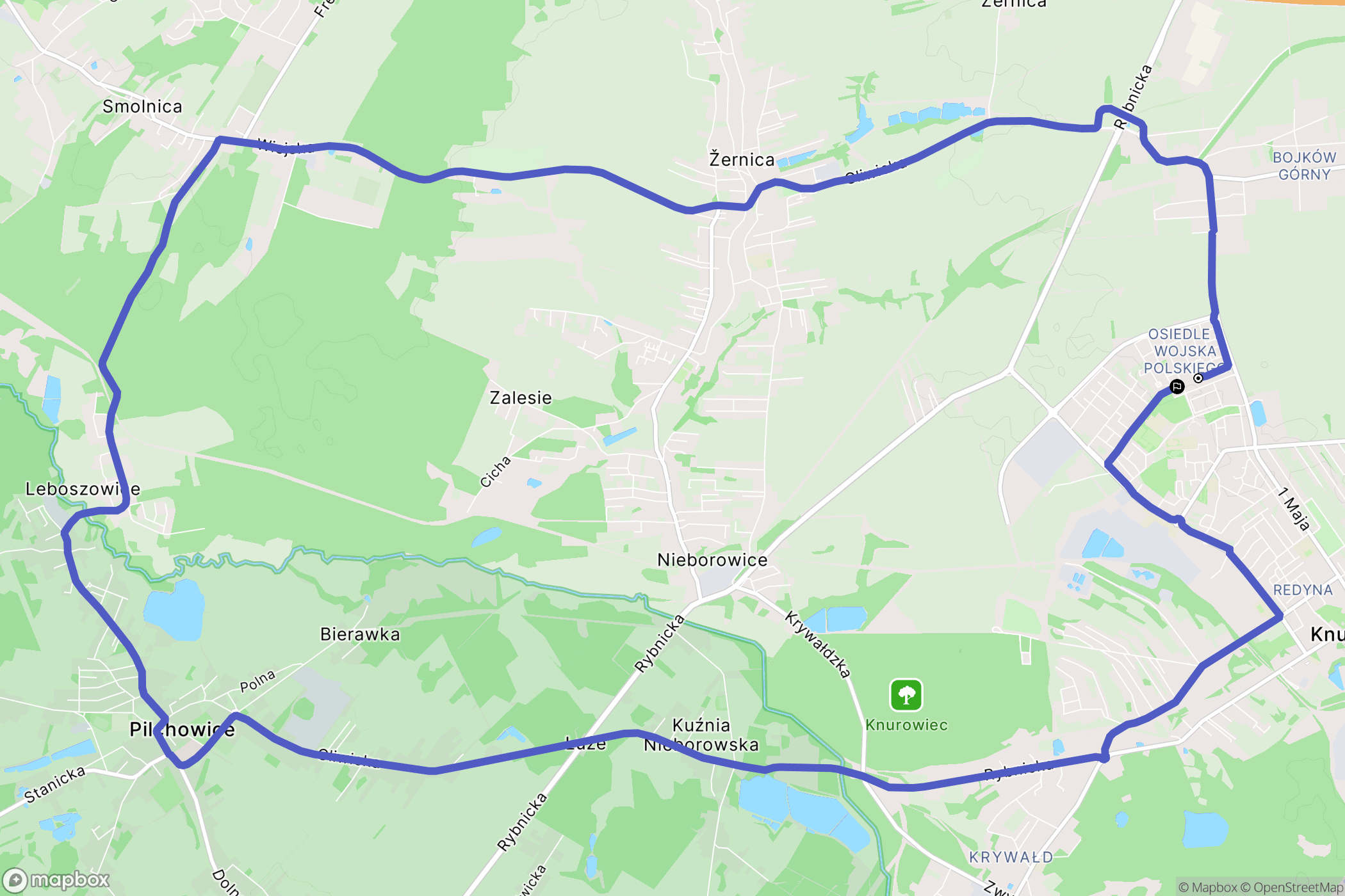 Knurów: mapa trasy - Poland