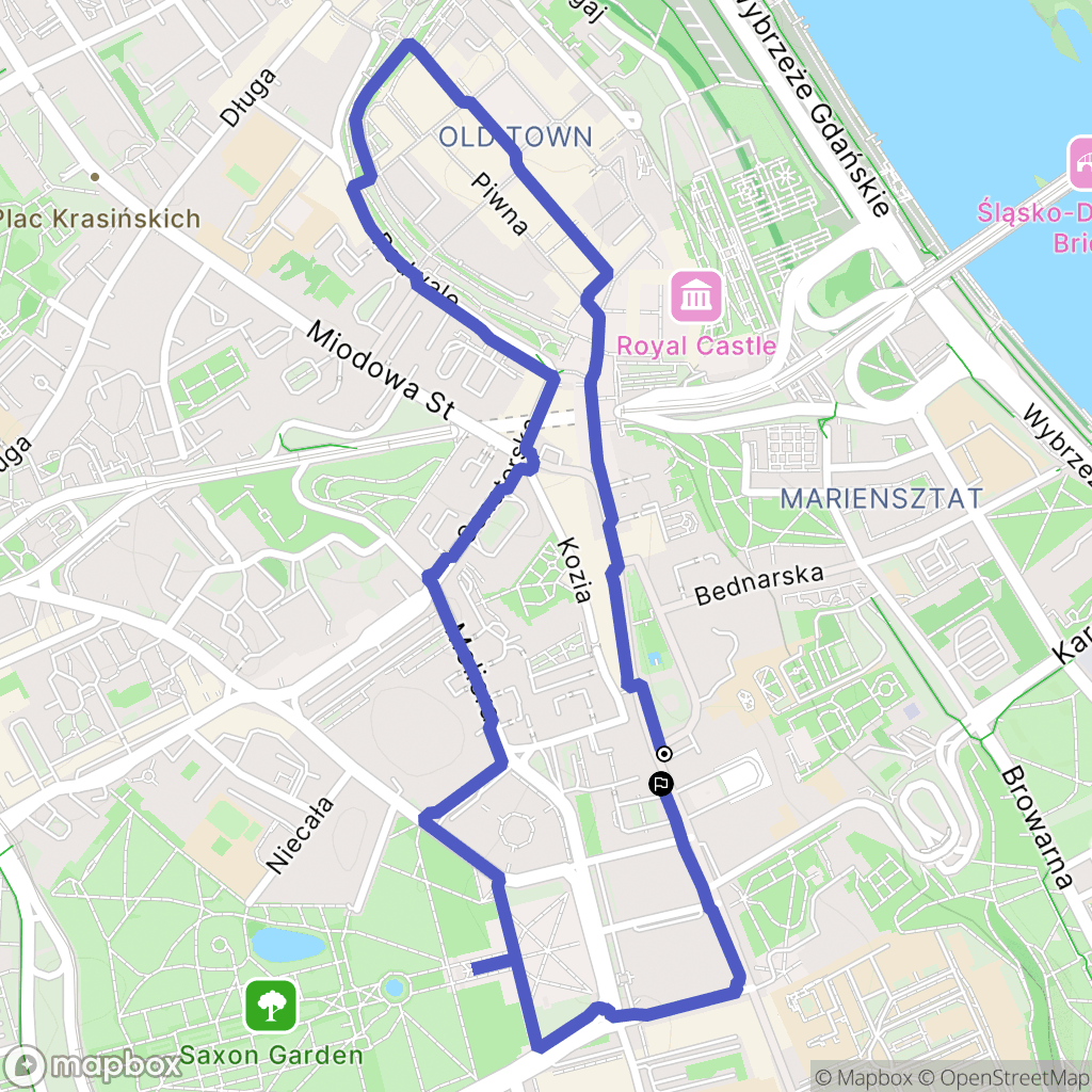 Warszawa: mapa trasy - Poland