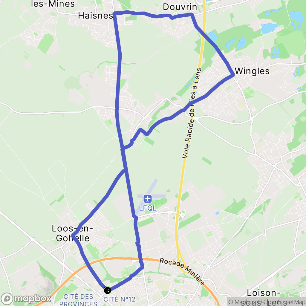 Lens : carte du parcours de randonnée - France