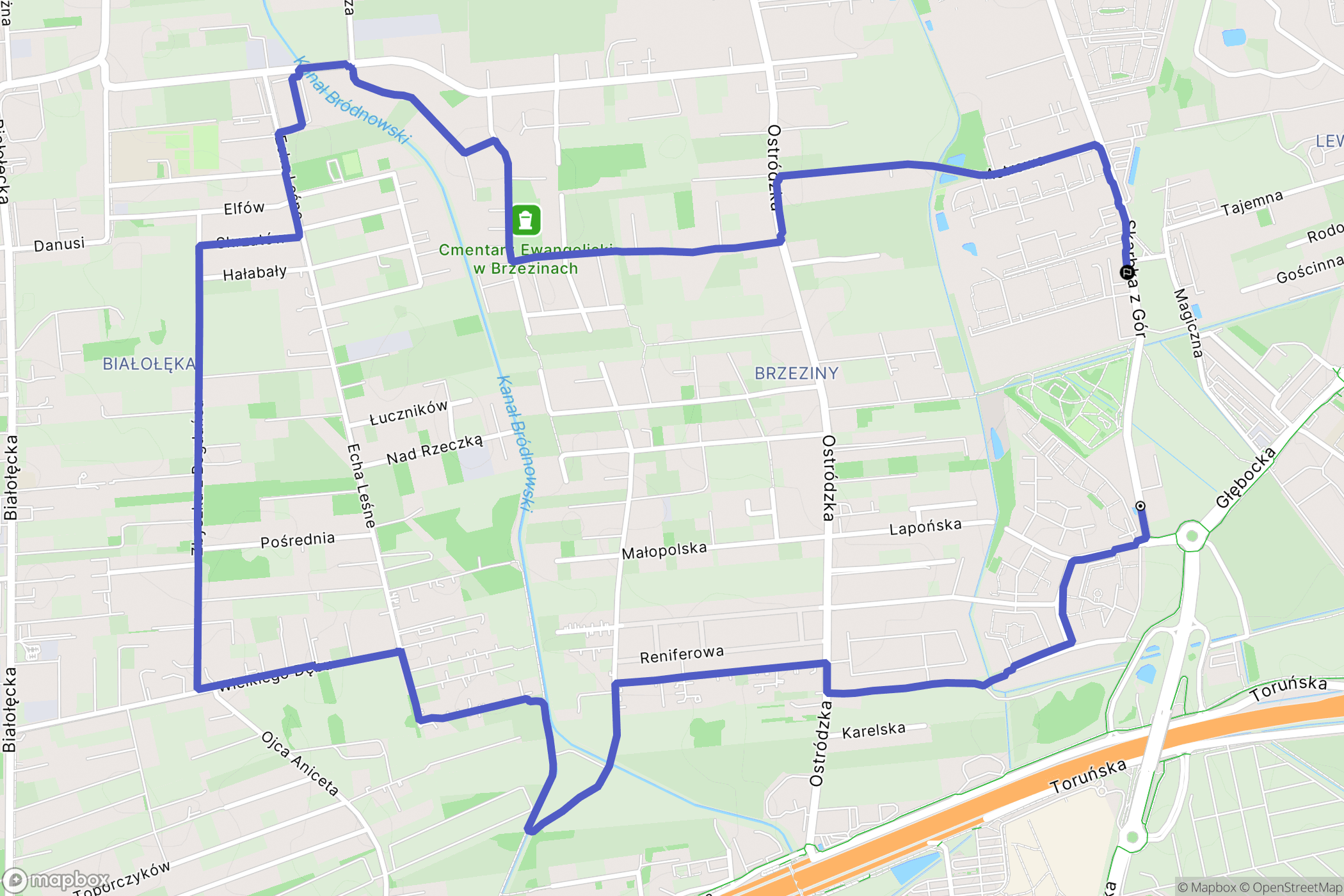 Warszawa: mapa trasy - Poland