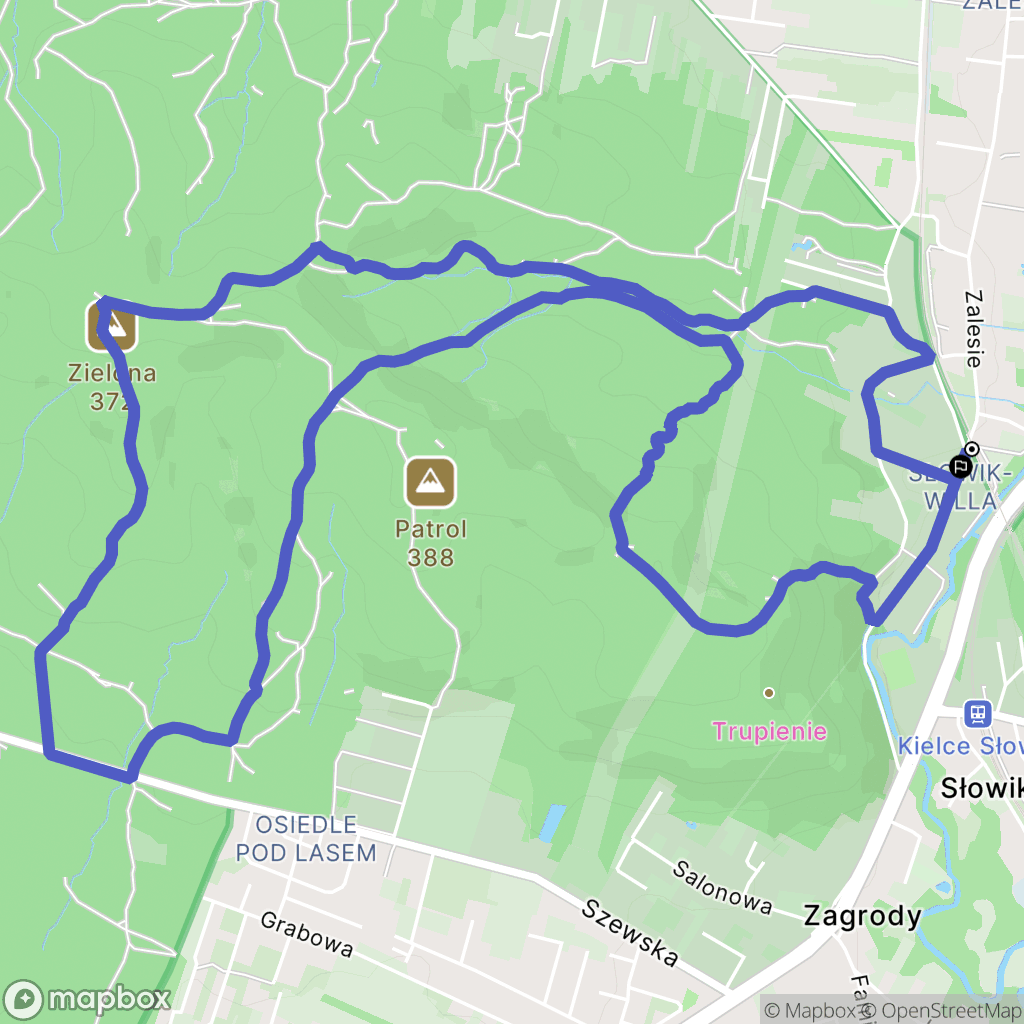 Kielce: mapa trasy - Poland