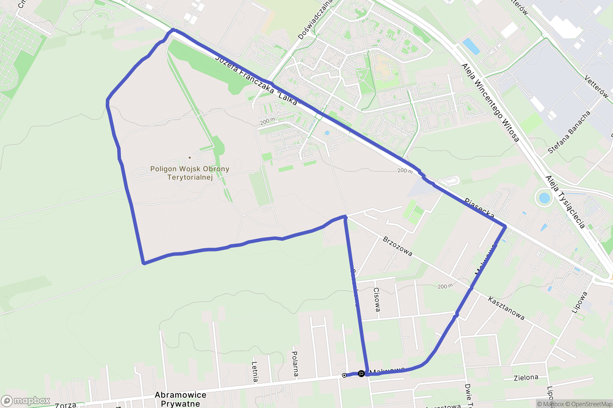Abramowice Prywatne: mapa trasy - Poland