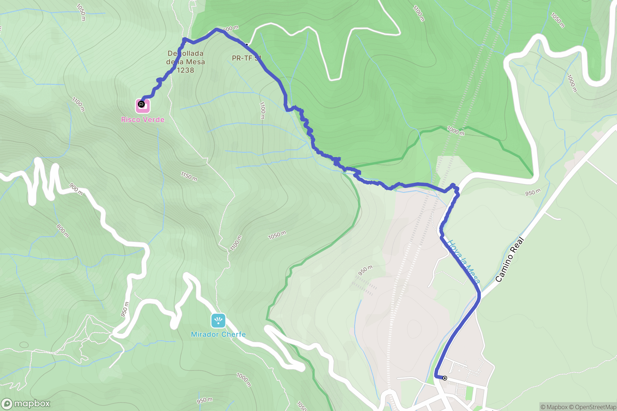 Santiago del Teide : carte du parcours de randonnée - Spain