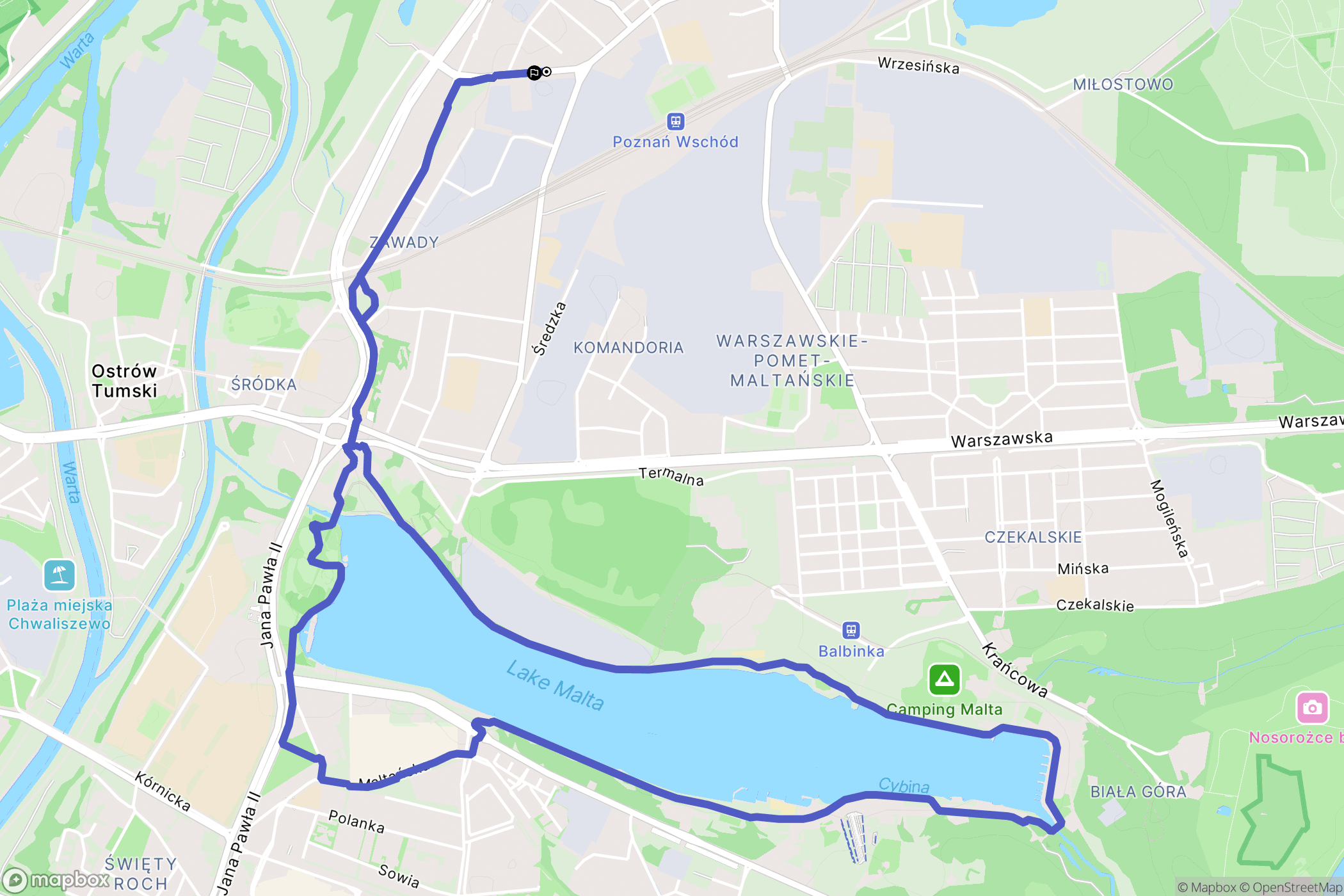 Poznań: mapa trasy - Poland