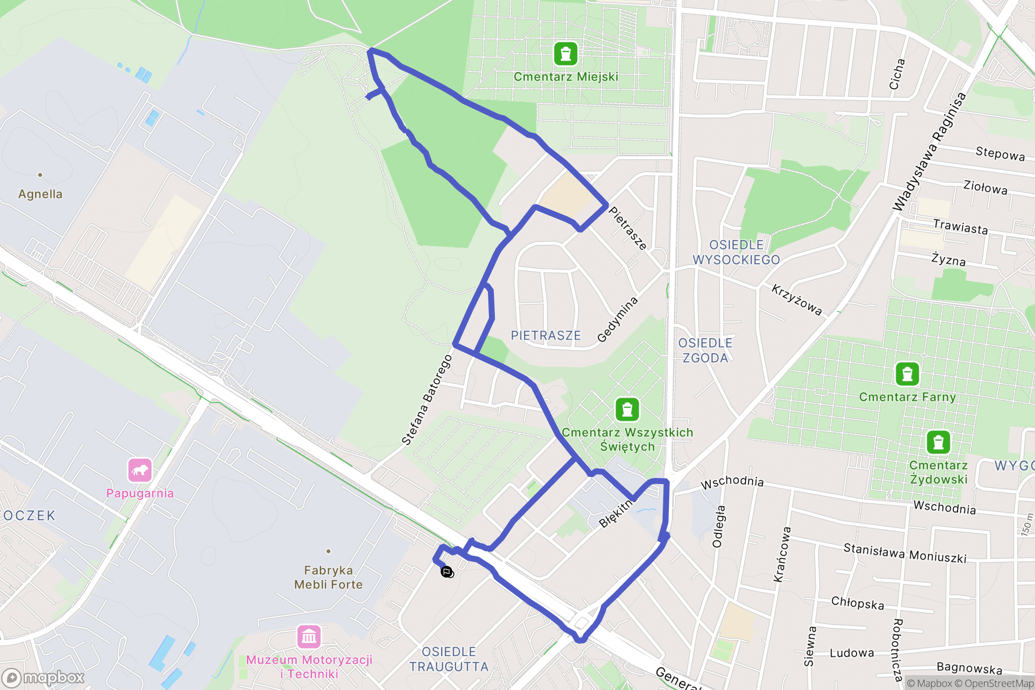 Białystok: mapa trasy - Poland