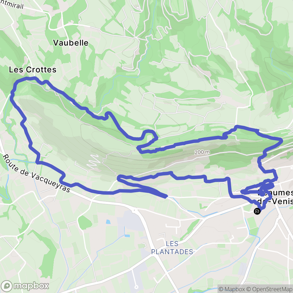 Beaumes-de-Venise : carte du parcours de randonnée - France