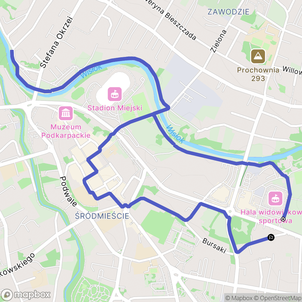 Krosno: mapa trasy - Poland
