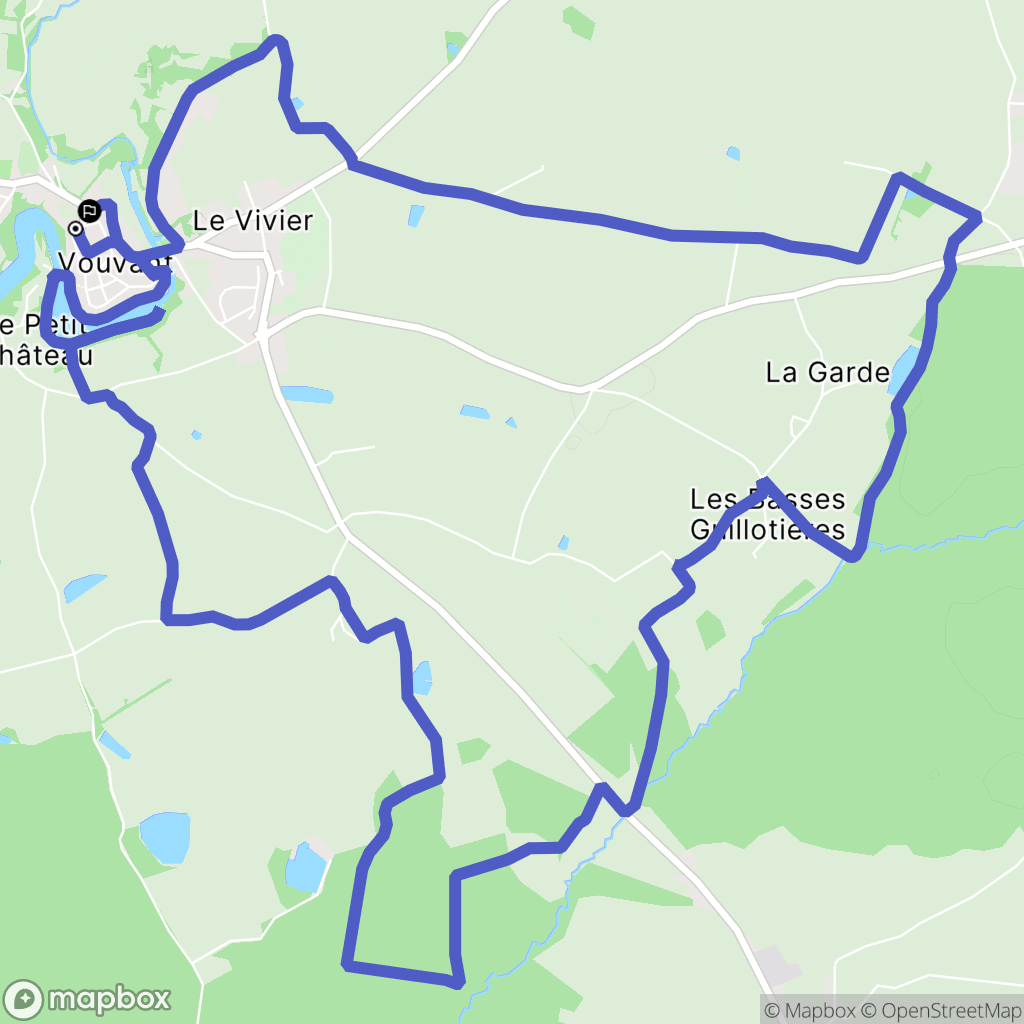 Vouvant : carte du parcours de randonnée - France