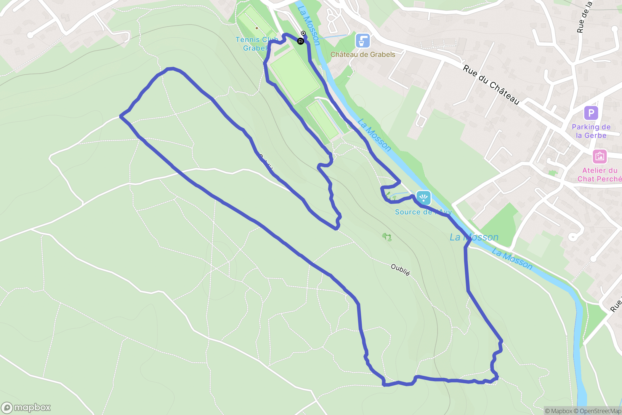 Grabels : carte du parcours de randonnée - France