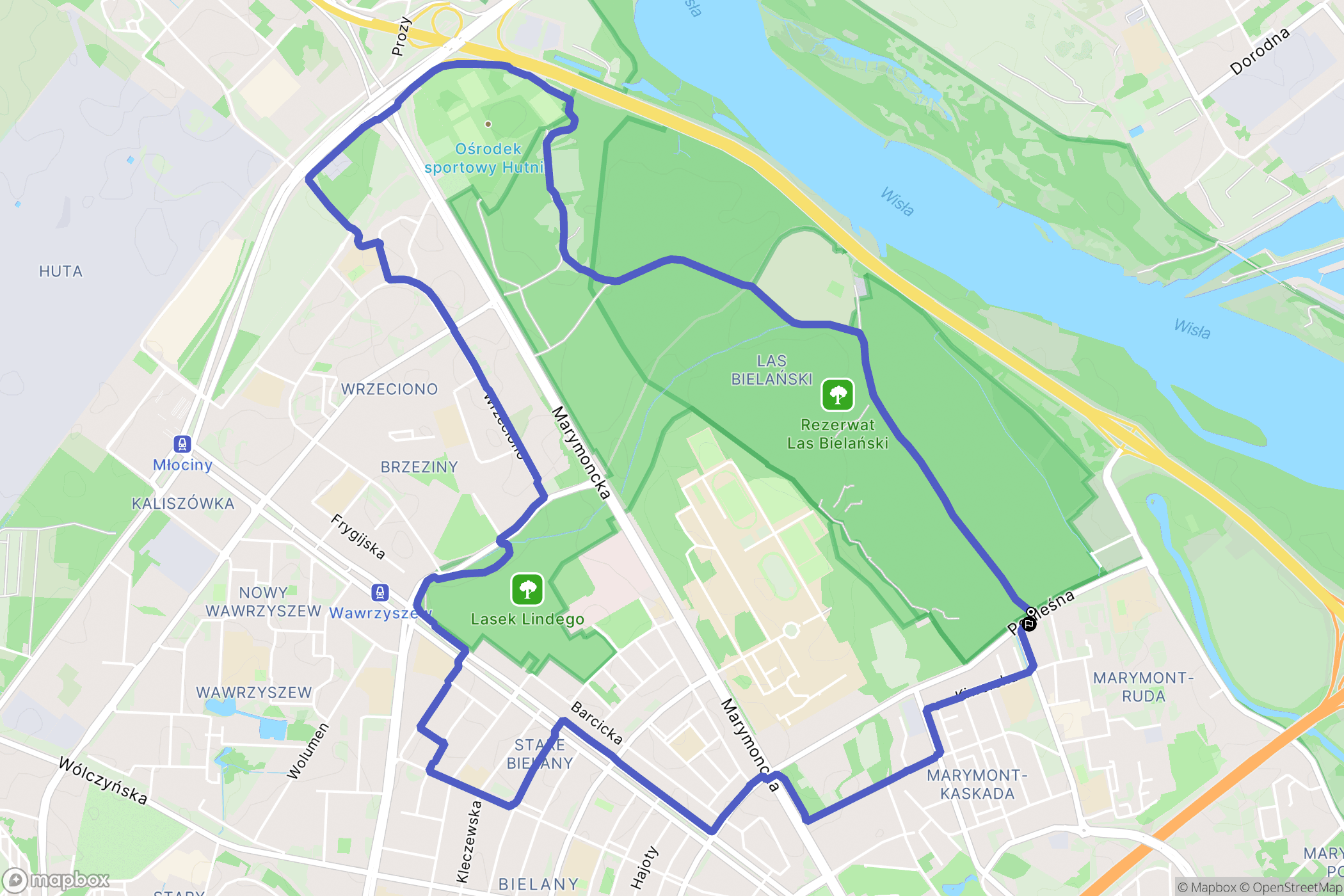 Warszawa: mapa trasy - Poland