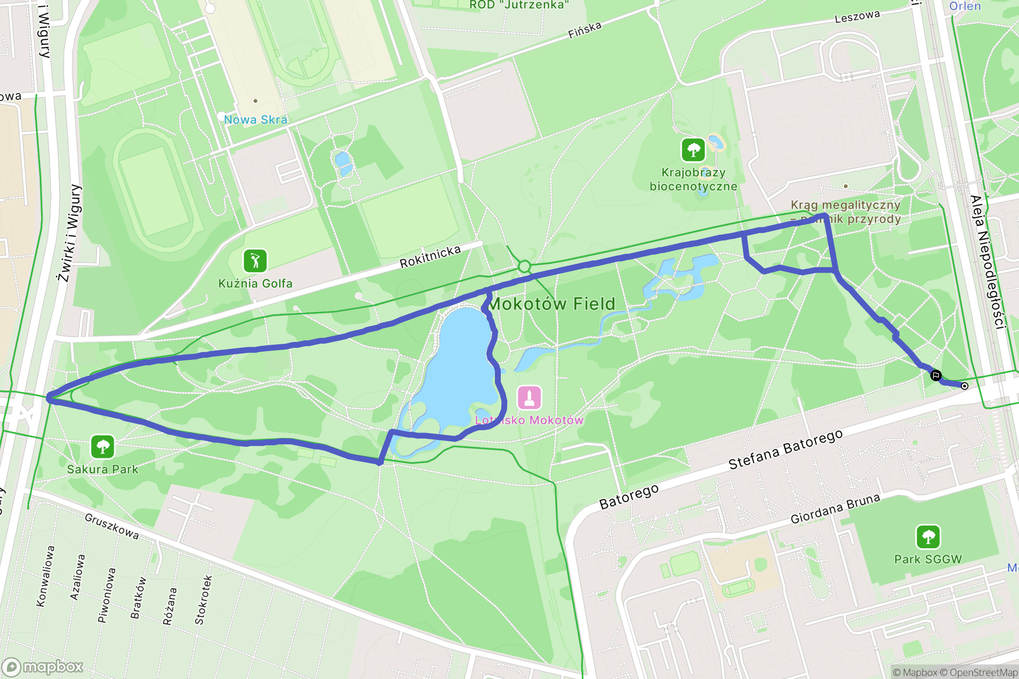 Warszawa: mapa trasy - Poland