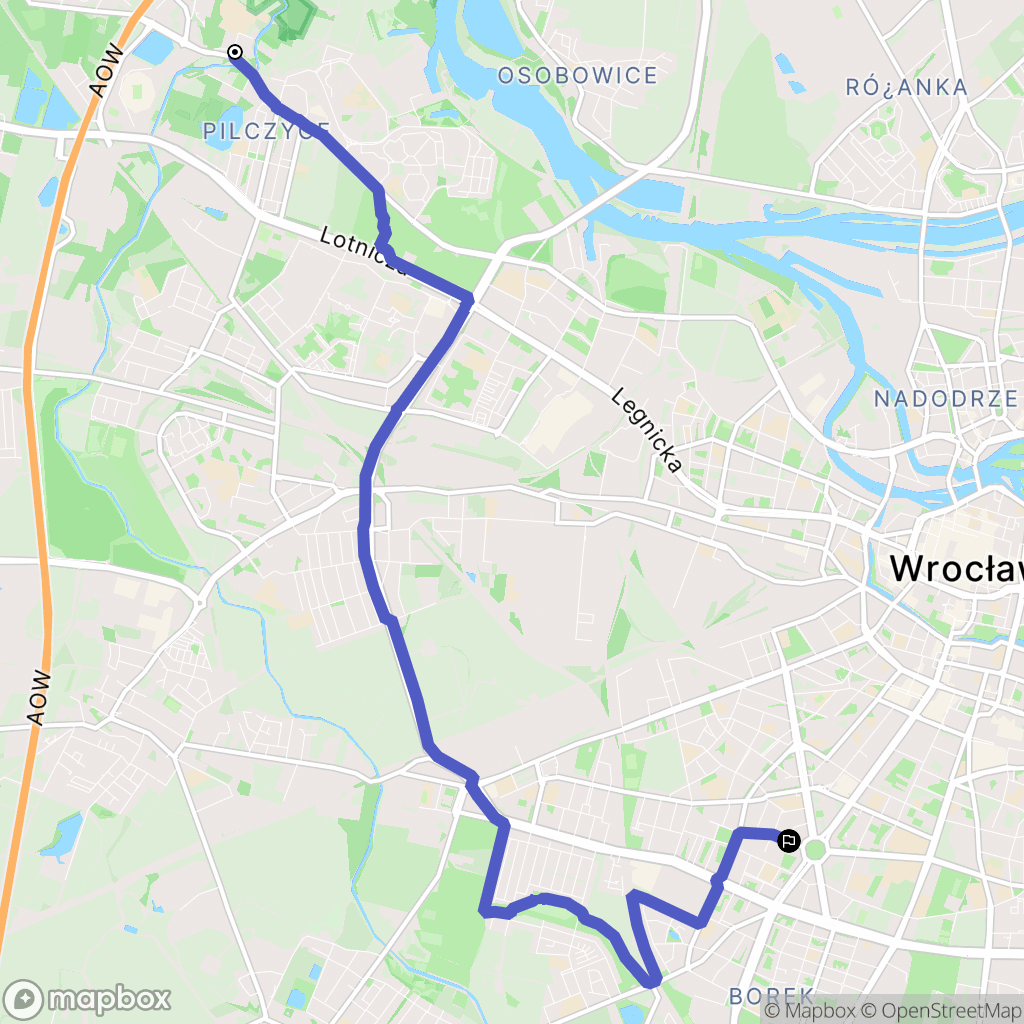 Wrocław: mapa trasy - Poland