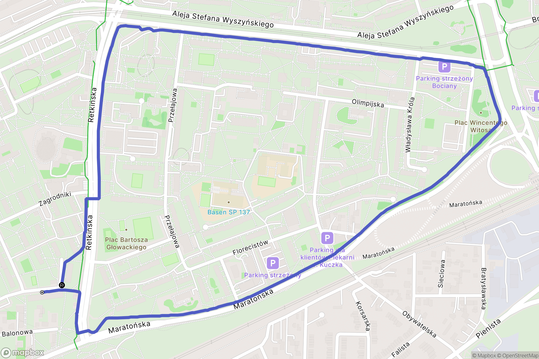 Łódź: mapa trasy - Poland