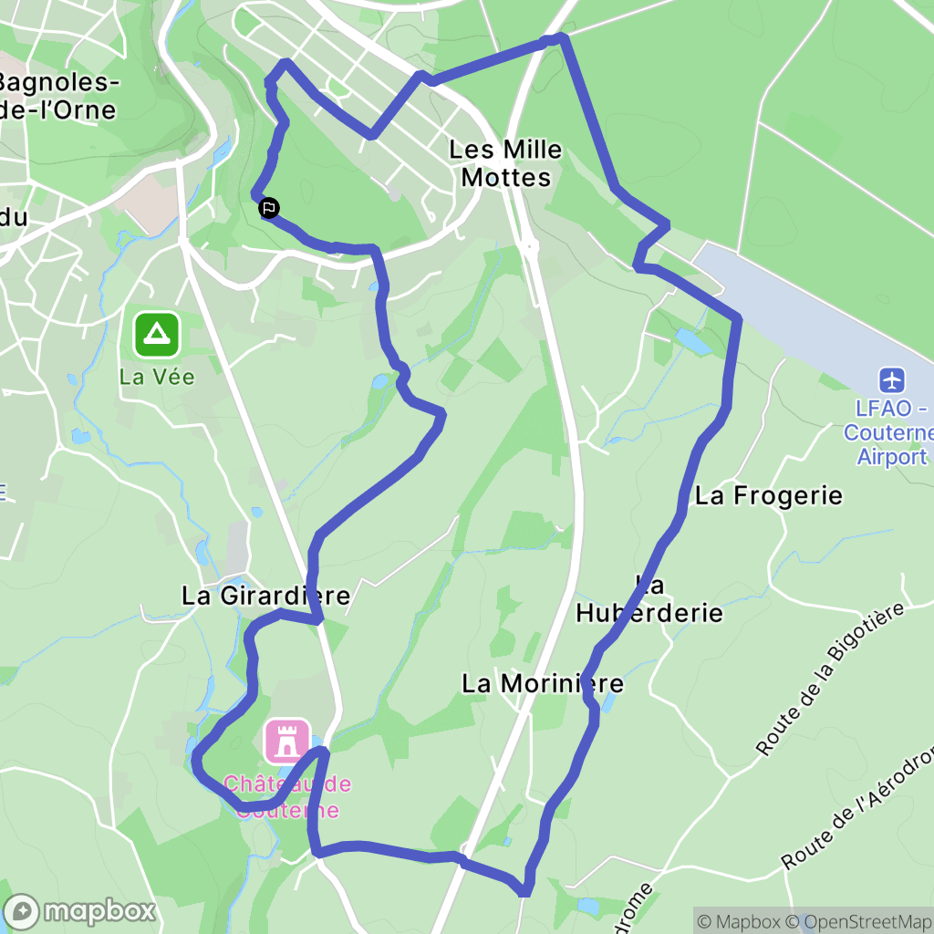 Bagnoles de l'Orne Normandie : carte du parcours de randonnée - France