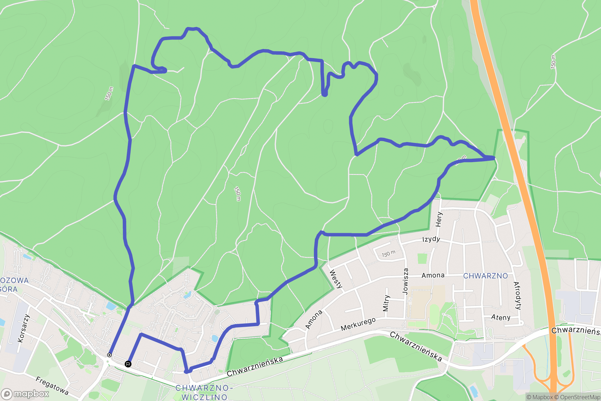 Gdynia: mapa trasy - Poland