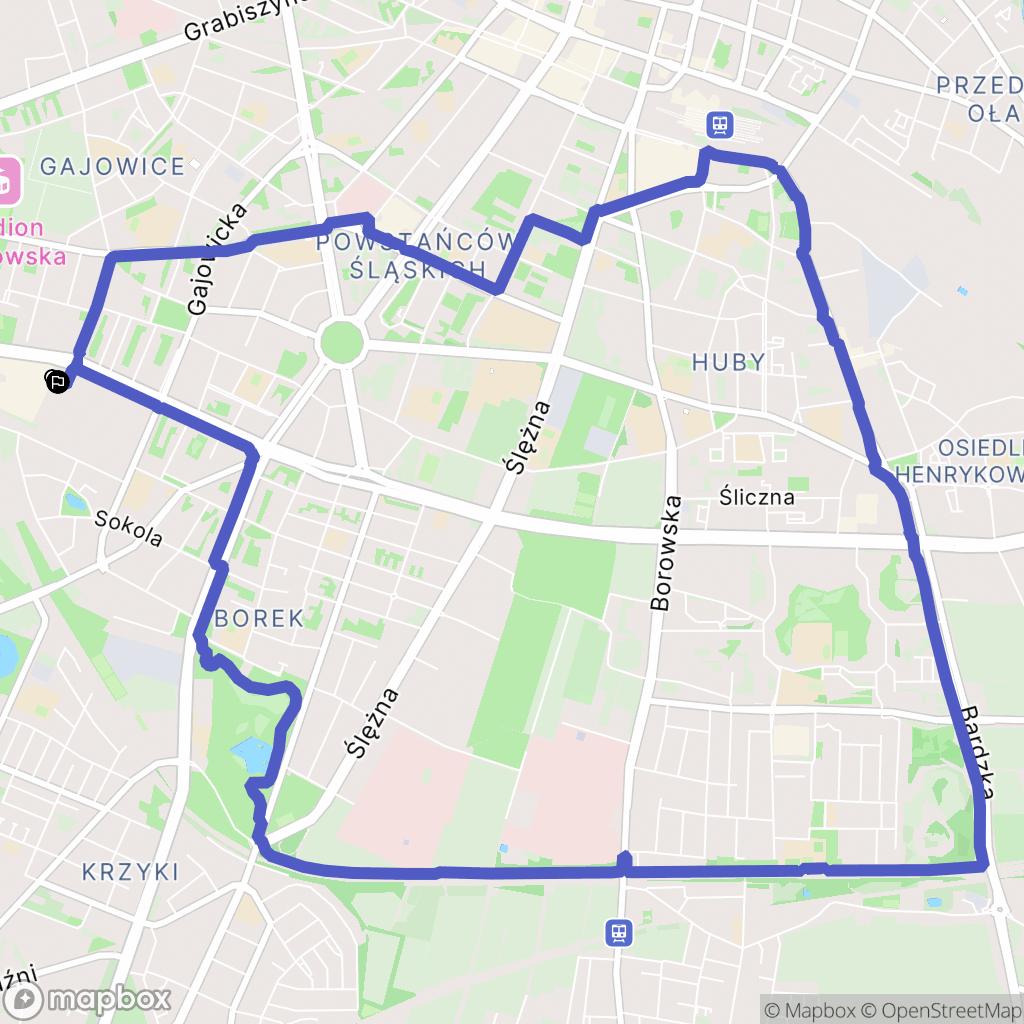 Wrocław: mapa trasy - Poland