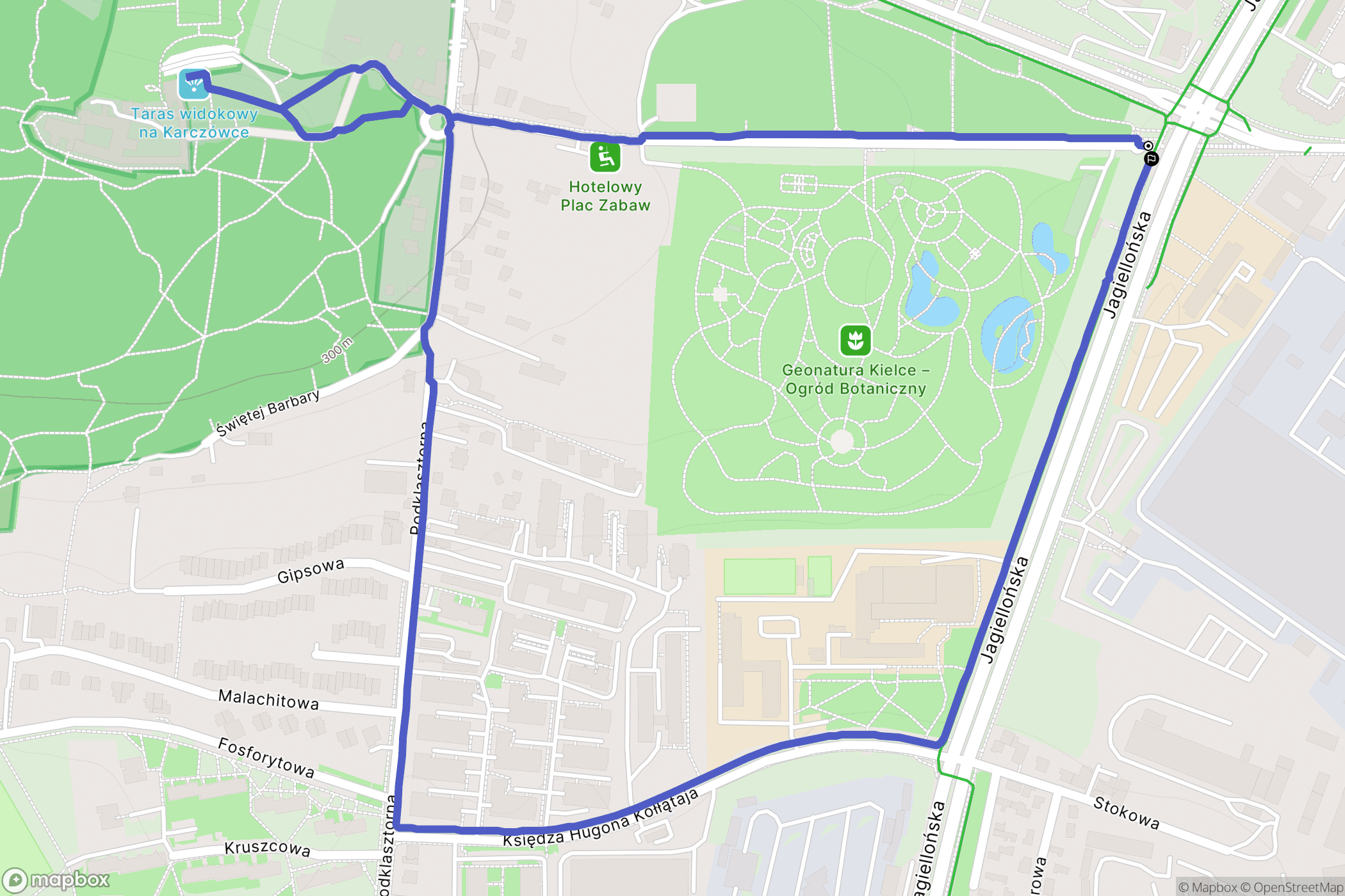 Kielce: mapa trasy - Poland