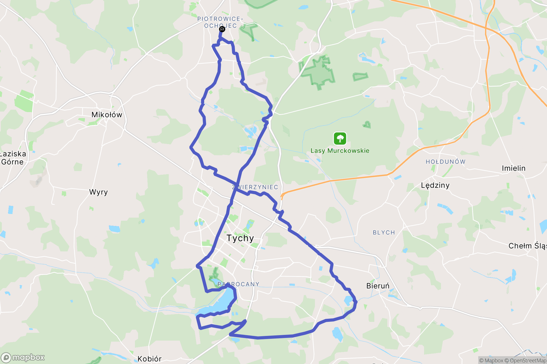 Katowice: mapa trasy - Poland
