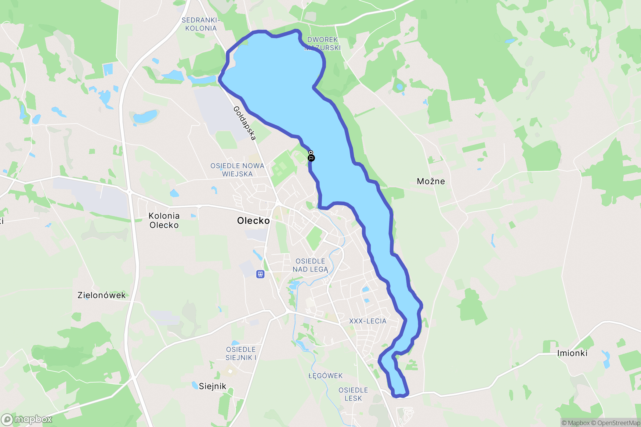 Olecko: mapa trasy - Poland