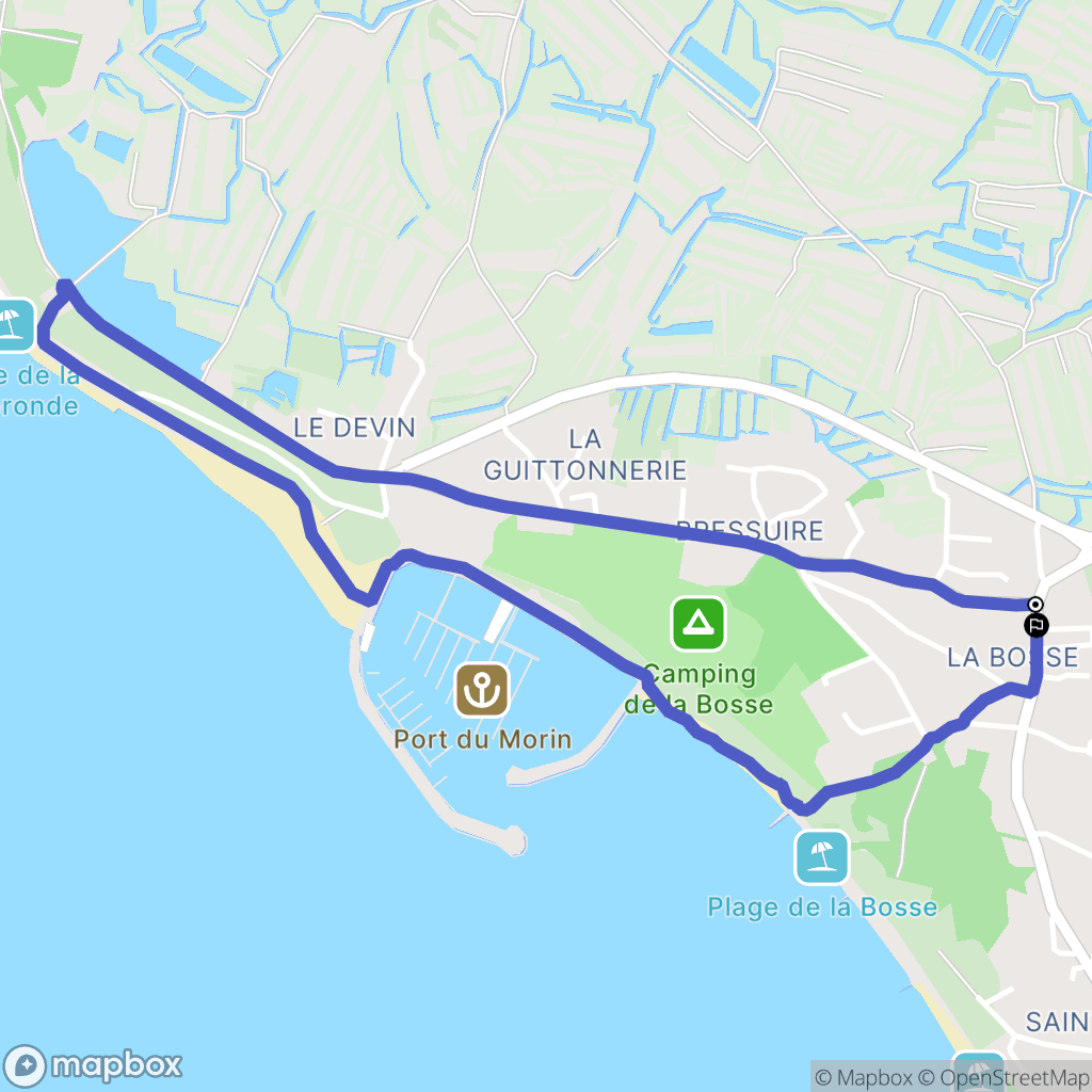 L'Épine : carte du parcours de randonnée - France