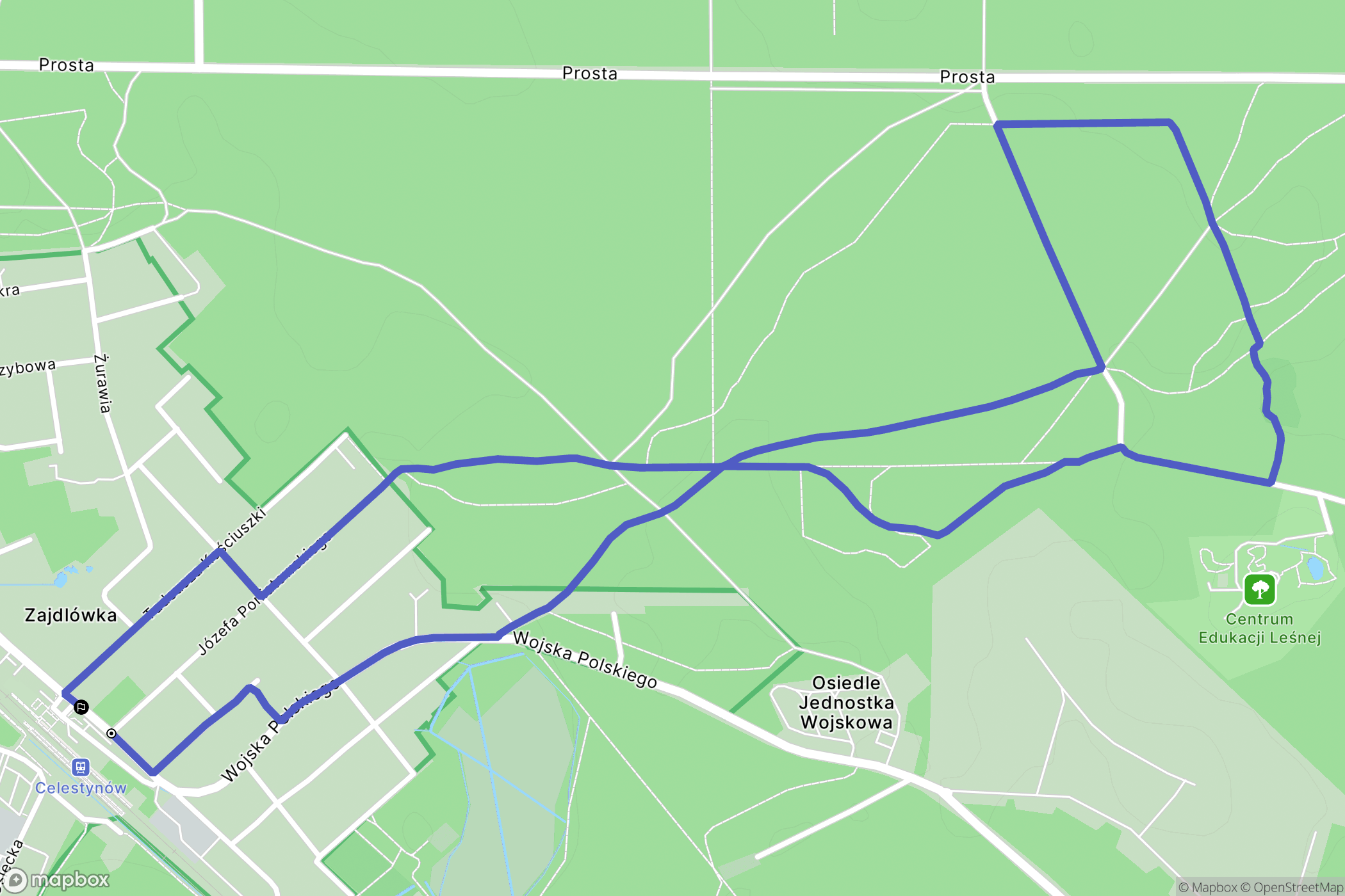 Celestynów: mapa trasy - Poland