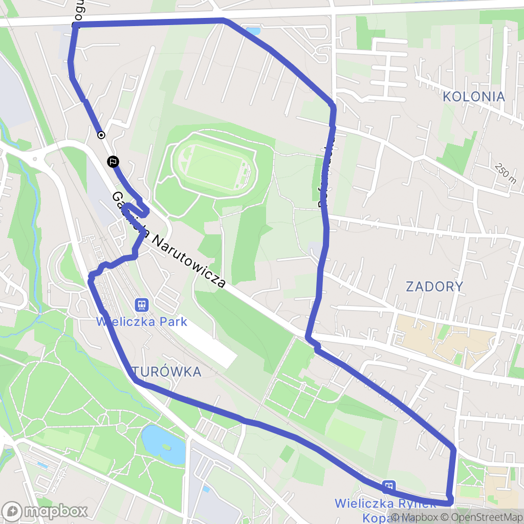 Wieliczka: mapa trasy - Poland