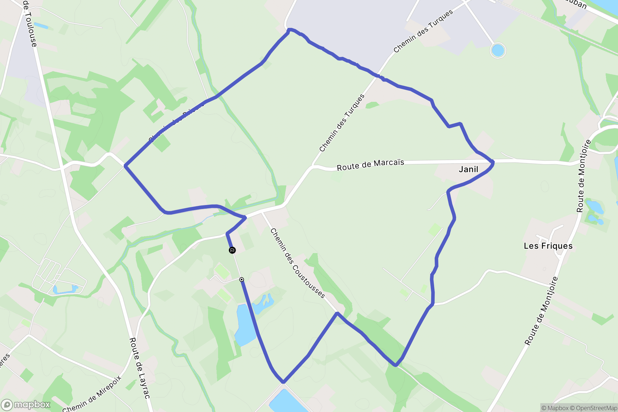 Bessières : carte du parcours de randonnée - France