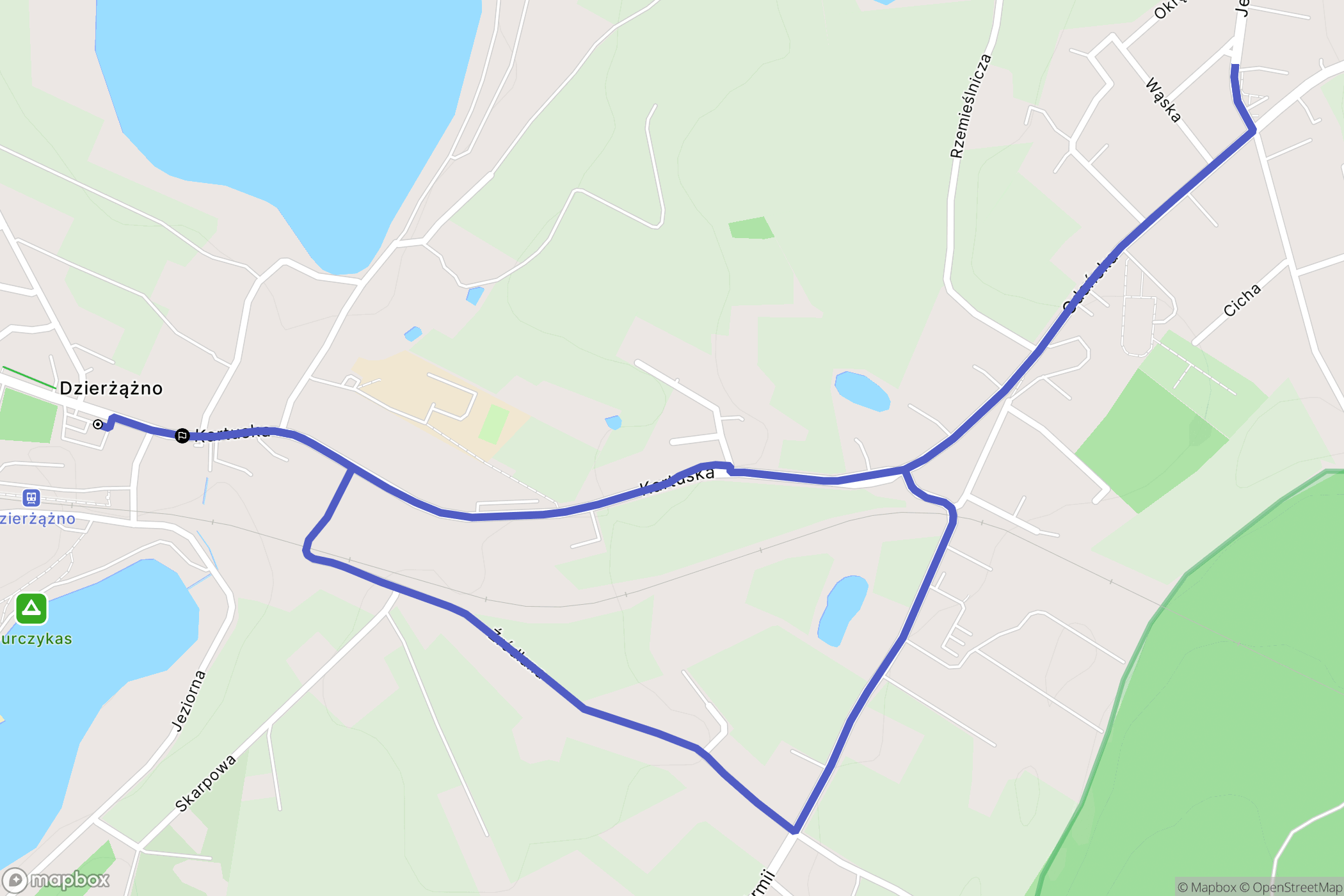 Dzierżążno: mapa trasy - Poland