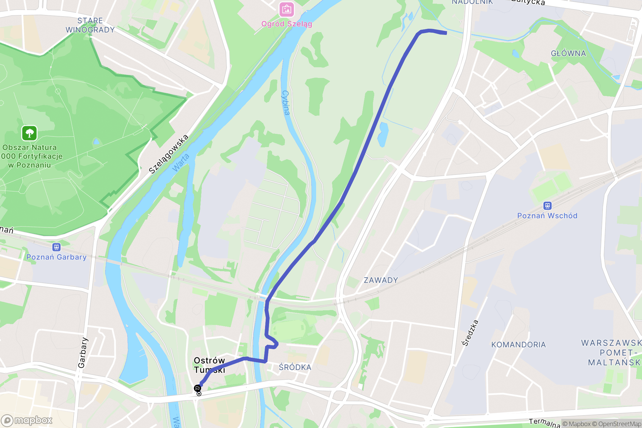 Poznań: mapa trasy - Poland