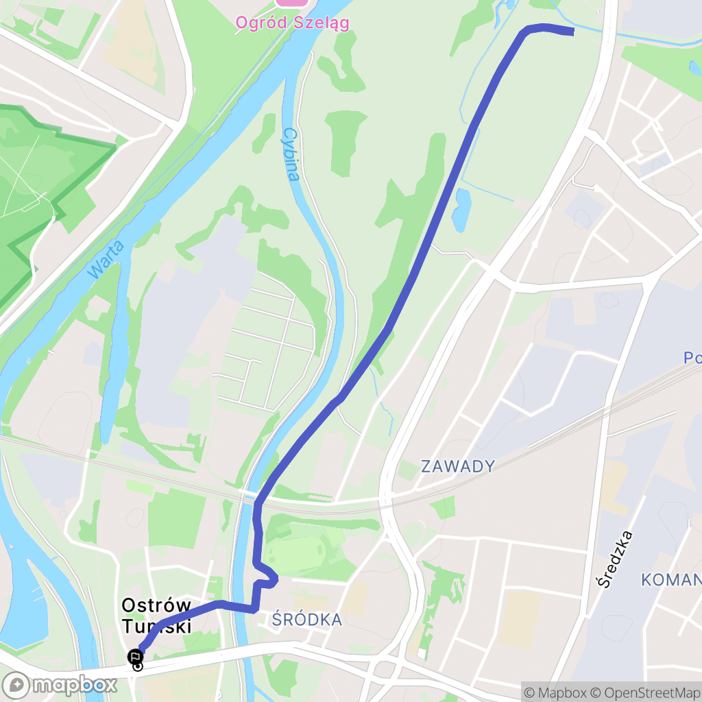 Poznań: mapa trasy - Poland