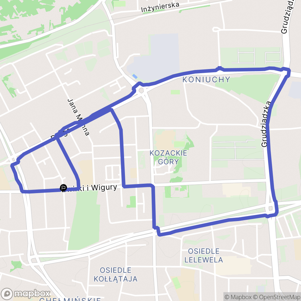 Toruń: mapa trasy - Poland